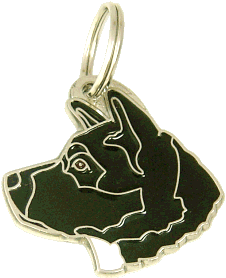 Akita preto <br> (placa de identificação para cães, Gravado incluído)